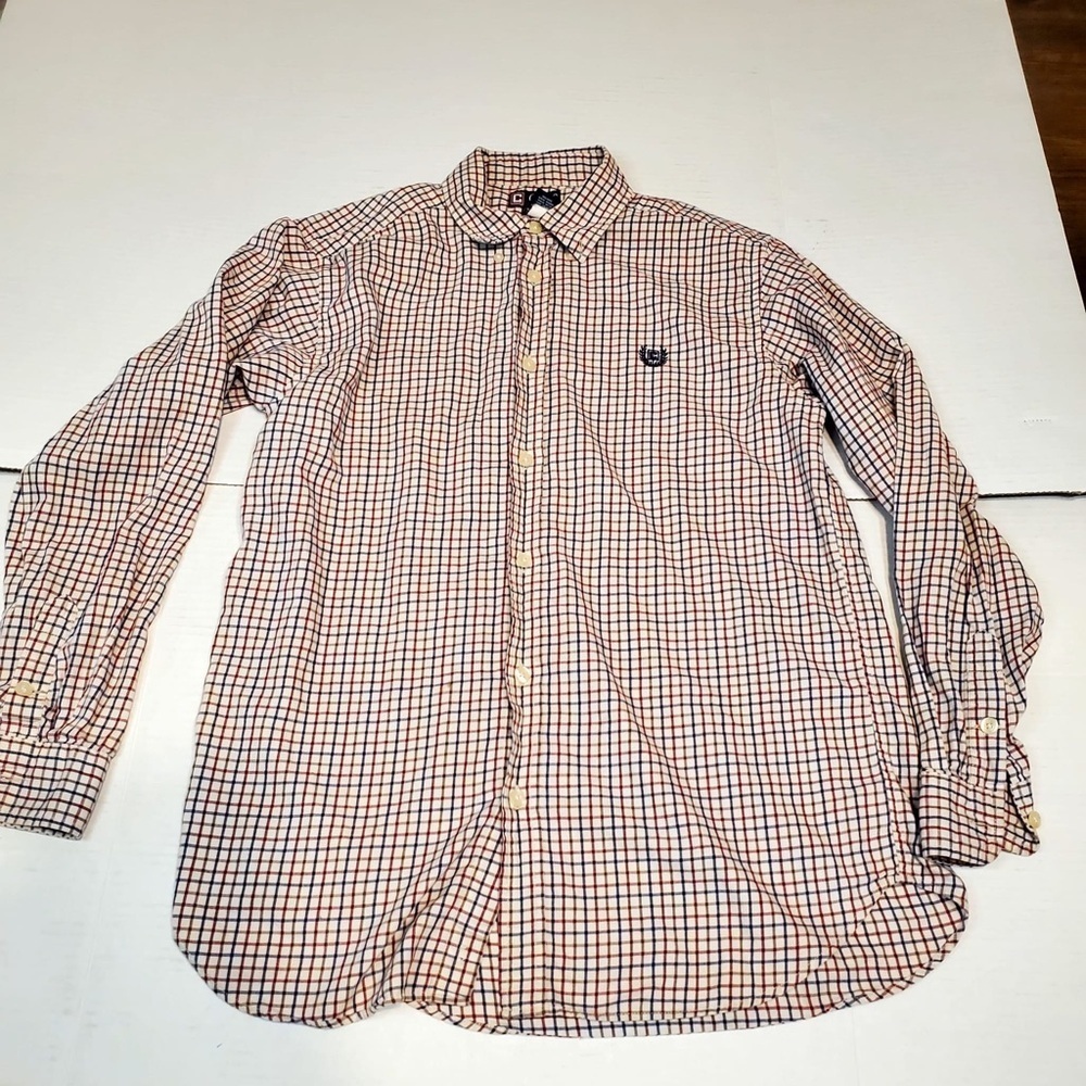 Chaps Blue Plaid Cotton Short Sleeve BDC Mens Shirt XL